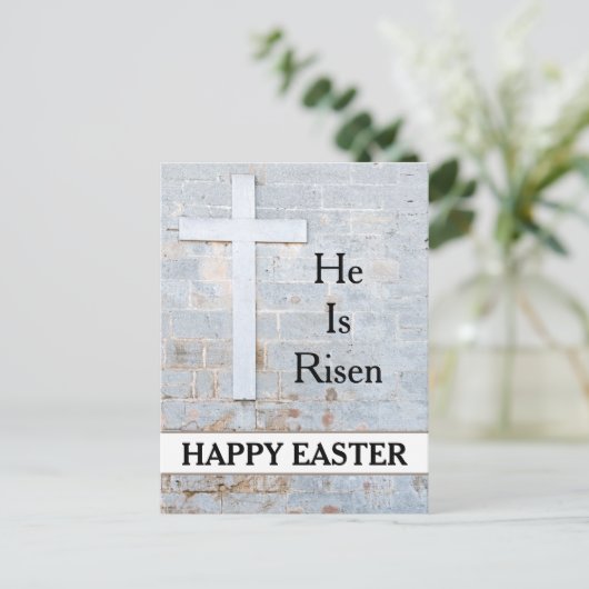 ハッピーイースター彼はクロス教会のサービスを復活 シーズンポストカード (スタンド正面)