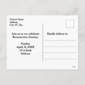 ハッピーイースター彼はクロス教会のサービスを復活 シーズンポストカード (裏面)