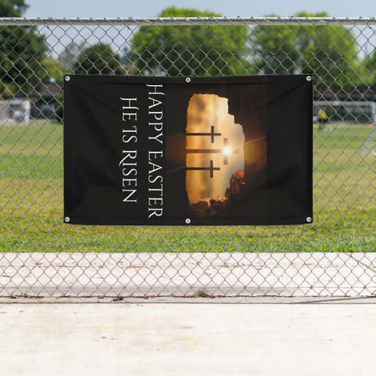 ハッピーイースター彼は三十字架を起こした 横断幕 (インサイチュ)