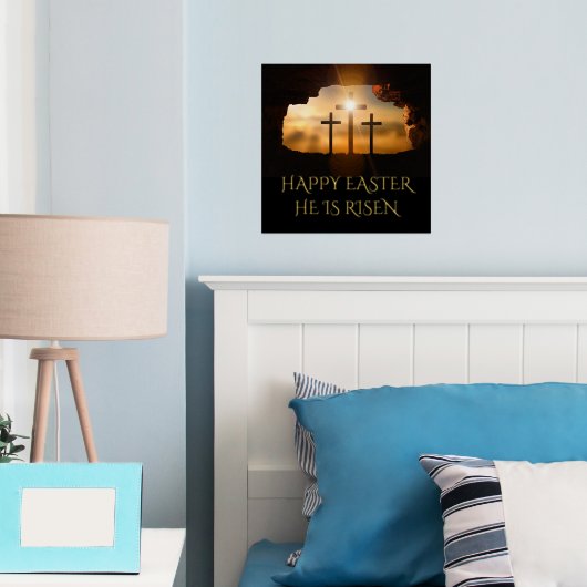 ハッピーイースター彼は三十字架を起こした 箔ポスター (インサイチュ (寝室))