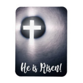 ハッピーイースター彼は十字架に立ち上がる マグネット (縦)