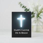 ハッピーイースター彼は白い十字を立ち上げた シーズンポストカード (スタンド正面)