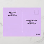 ハッピーイースター彼は聖書の節パープルを復活させ王室のた 箔シーズンポストカード (裏面)