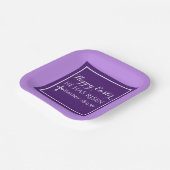 ハッピーイースター彼は聖書の聖句パープルを復活させた ペーパープレート (傾斜あり)