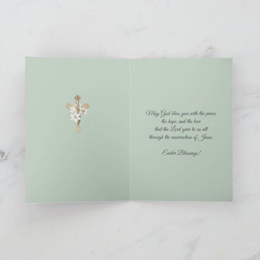 ハッピーイースター恵み祈りの言葉再生ヴィンテージ シーズンカード (内部)