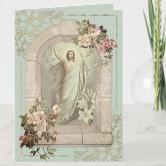 ハッピーイースター恵み祈りの言葉再生ヴィンテージ シーズンカード