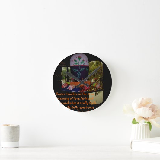 ハッピーイースター愛と希望 ラウンド壁時計 (ホーム)