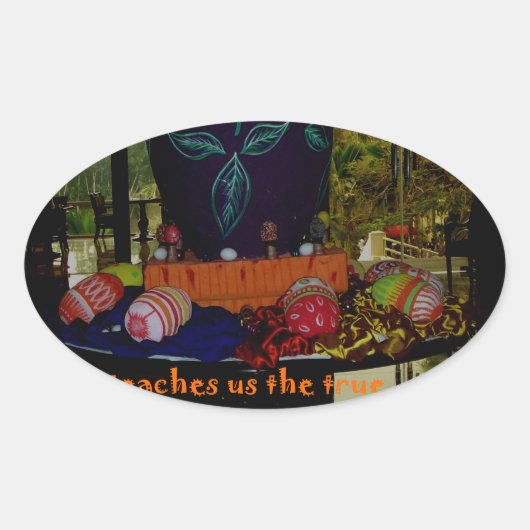 ハッピーイースター愛と希望 楕円形シール (正面)