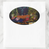 ハッピーイースター愛と希望 楕円形シール (バッグ)