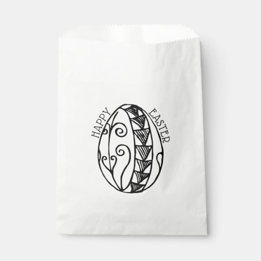 ハッピーイースター手描きイースターエッグ大人の着色 フェイバーバッグ (正面)