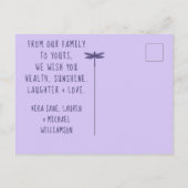 ハッピーイースター抽象芸術フローラアートフォトフレームポスト ポストカード (裏面)