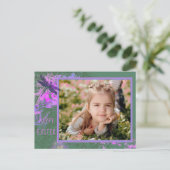 ハッピーイースター抽象芸術フローラアートフォトフレームポスト ポストカード (スタンド正面)