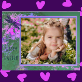 ハッピーイースター抽象芸術フローラアートフォトフレーム ポストカード