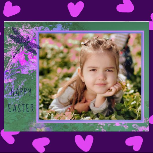 ハッピーイースター抽象芸術フローラアートフォトフレーム ポストカード