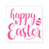 ハッピーイースター数々の色のイースター卵タイポグラフィ セルフインキングスタンプ (デザイン)
