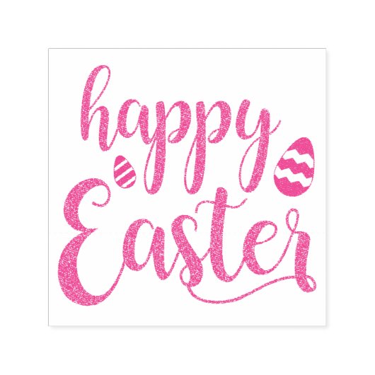 ハッピーイースター数々の色のイースター卵タイポグラフィ セルフインキングスタンプ (デザイン)