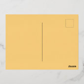 ハッピーイースター文字とバニーオレンジ 箔シーズンポストカード (裏面)