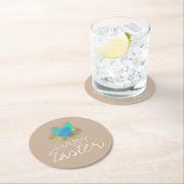 ハッピーイースター斑点の卵イースターネストパーティー ラウンドペーパーコースター (インサイチュ)