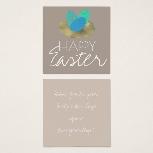 ハッピーイースター斑点卵イースターネストありがとう (正面&裏面)
