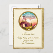 ハッピーイースター日曜日恵み | 彼は起き上がった ポストカード (正面/裏面)