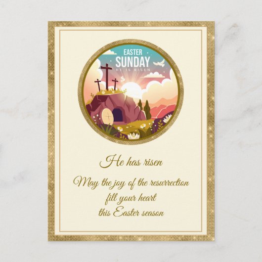 ハッピーイースター日曜日恵み | 彼は起き上がった ポストカード (正面)