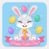 ハッピーイースター日 スクエアシール (正面)