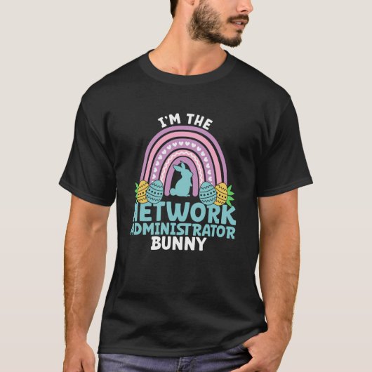 ハッピーイースター日Iはネットワーク管理者Bun Tシャツ (正面)