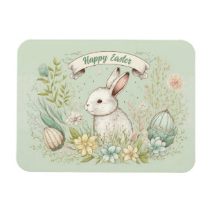 ハッピーイースター春の花イラストレーション マグネット