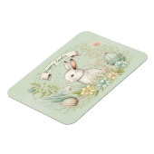 ハッピーイースター春の花イラストレーション マグネット (左側)