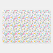 ハッピーイースター春の花イースターエッグバスケット ラッピングペーパーシート (正面3)