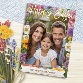 ハッピーイースター春の花ファミリーフォトフローラ 箔シーズンカード
