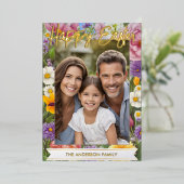 ハッピーイースター春の花ファミリーフォトフローラ 箔シーズンカード (立ち正面)