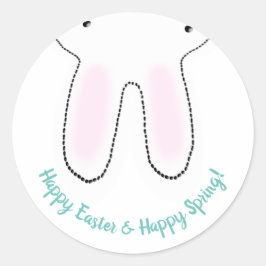 ハッピーイースター春イースターバニーカスタムキュートおもしろい ラウンドシール