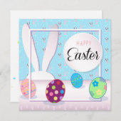ハッピーイースター春キュートバニーイースターエッグ狩り シーズンカード (正面/裏面)