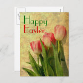 ハッピーイースター春チューリップポストカード シーズンポストカード (正面/裏面)