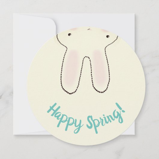 ハッピーイースター春バニー両面おもしろカード カード (裏面)