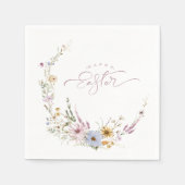 ハッピーイースター春フラワーリース スタンダードカクテルナプキン (正面)