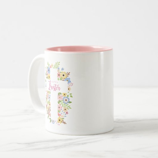 ハッピーイースター春フローラクロス ツートーンマグカップ (正面左)