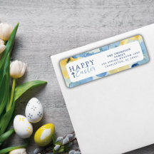 ハッピーイースター春フローラブルー