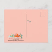 ハッピーイースター春ラビットピンクミント部族ユニーク シーズンポストカード (裏面)