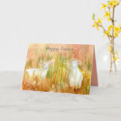 ハッピーイースター春ラムズファームパスチュアフィールド カード (黄色い花)