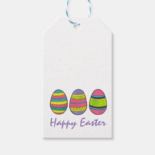 ハッピーイースター染め絵を描卵狩り卵 ギフトタグ (正面)