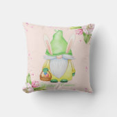 ハッピーイースター格言さくらんぼブロッサムウォーター色 クッション (正面)