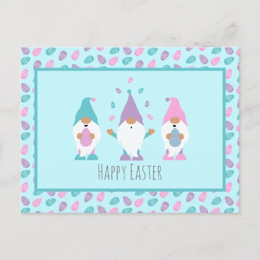 ハッピーイースター格言ジャグリングイースターエッグポストカード ポストカード (正面)