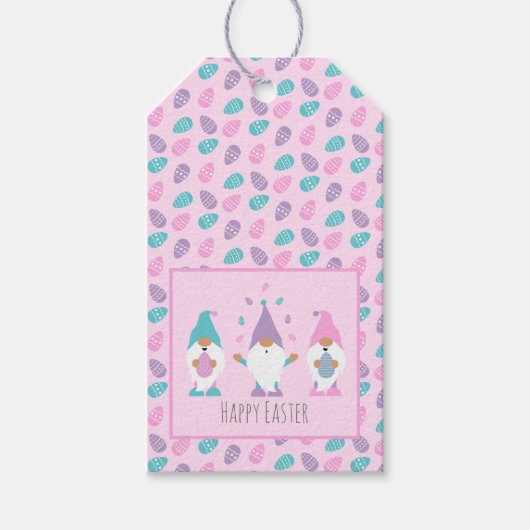 ハッピーイースター格言ジャグリングイースターエッグ ギフトタグ (正面)