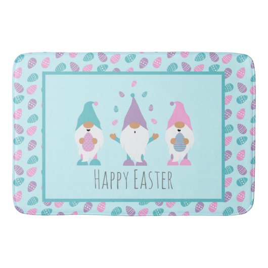 ハッピーイースター格言ジャグリングイースターエッグ バスマット (正面)