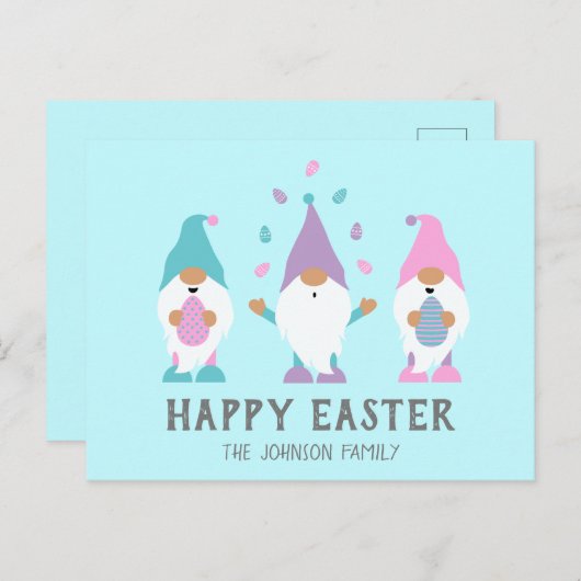 ハッピーイースター格言ジャグリングイースターエッグ ポストカード (正面/裏面)