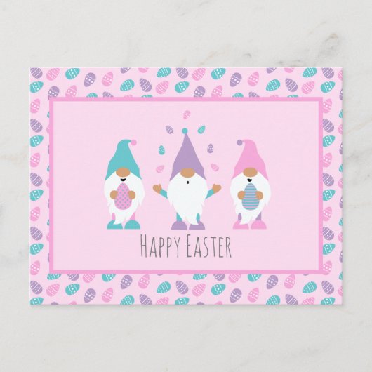 ハッピーイースター格言ジャグリングイースターエッグ ポストカード (正面)