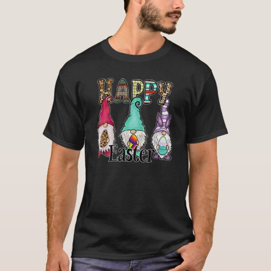 ハッピーイースター格言ヒョウかわいいイースターエッグ3 Tシャツ (正面)