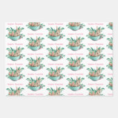 ハッピーイースター水彩バニー3パター違うン ラッピングペーパーシート (正面3)